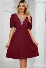 Load image into Gallery viewer, V-Neck Puff Sleeve Dress
