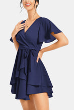 Load image into Gallery viewer, Surplice Neck Flutter Sleeve Dress
