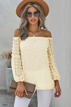 Load image into Gallery viewer, Swiss Dot Off-Shoulder Long Sleeve Blouse
