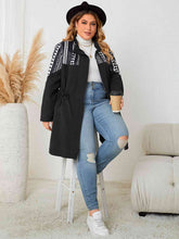 Load image into Gallery viewer, Plus Size Drawstring Waist Trench Coat
