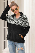 Load image into Gallery viewer, Two-Tone Zip-Up Turtle Neck Dropped Shoulder Sweatshirt
