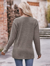 Load image into Gallery viewer, Buttoned Notched Neck Long Sleeve Top
