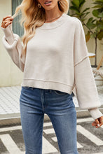 Load image into Gallery viewer, Round Neck Dropped Shoulder Sweater
