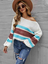 Load image into Gallery viewer, Color Block Boat Neck Knit Top
