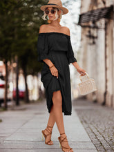 Load image into Gallery viewer, Frilled Off-Shoulder Flounce Sleeve Dress
