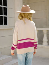 Load image into Gallery viewer, Color Block Half Zip Knit Top
