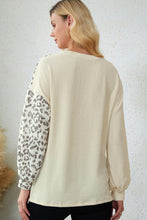 Load image into Gallery viewer, Leopard Patchwork Long Sleeve Top
