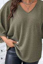 Load image into Gallery viewer, Plus Size Waffle-Knit V-Neck Blouse
