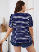 Load image into Gallery viewer, Plus Size Polka Dot Square Neck Blouse
