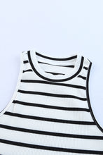Load image into Gallery viewer, Striped Ribbed Round Neck Tank
