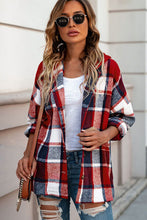 Load image into Gallery viewer, Button Up Plaid Hooded Jacket
