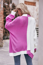 Load image into Gallery viewer, Contrast Open Front Dropped Shoulder Longline Cardigan
