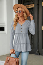 Load image into Gallery viewer, Long Sleeve V-Neck Cable-Knit Blouse
