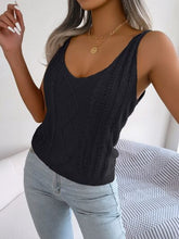 Load image into Gallery viewer, Cable-Knit Scoop Neck Knit Vest
