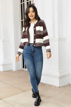 Load image into Gallery viewer, Striped Button Up Long Sleeve Cardigan
