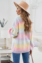 Load image into Gallery viewer, Contrast Balloon Sleeve Dropped Shoulder Cardigan
