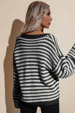 Load image into Gallery viewer, Striped Dropped Shoulder Sweater
