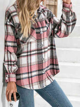 Load image into Gallery viewer, Plaid Collared Neck Button Down Jacket
