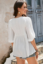 Load image into Gallery viewer, V-Neck Half Sleeve Blouse with Pockets
