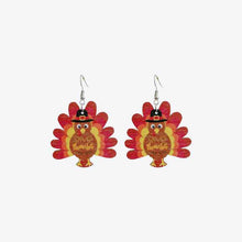 Load image into Gallery viewer, Thanksgiving Turkey Drop Earrings
