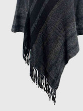 Load image into Gallery viewer, Striped Fringe Hem Hooded Poncho
