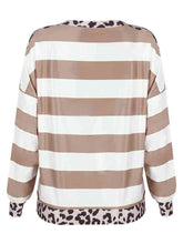 Load image into Gallery viewer, Striped Leopard Long Sleeves Top
