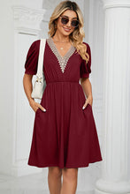 Load image into Gallery viewer, V-Neck Puff Sleeve Dress
