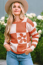 Load image into Gallery viewer, Contrast Round Neck Long Sleeve Sweater
