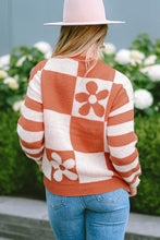 Load image into Gallery viewer, Contrast Round Neck Long Sleeve Sweater
