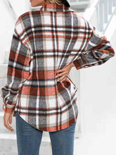 Load image into Gallery viewer, Plaid Collared Neck Button Down Jacket
