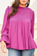 Load image into Gallery viewer, Ruched Blouse Flounce Sleeve Blouse
