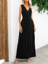 Load image into Gallery viewer, Surplice Neck Sleeveless Maxi Dress
