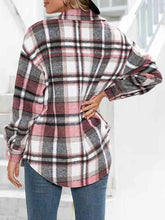 Load image into Gallery viewer, Plaid Collared Neck Button Down Jacket
