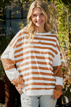Load image into Gallery viewer, Striped Dropped Shoulder Sweatshirt
