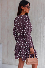 Load image into Gallery viewer, Polka Dot Tie Waist Mini Dress
