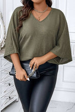 Load image into Gallery viewer, Plus Size Waffle-Knit V-Neck Blouse
