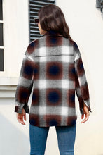 Load image into Gallery viewer, Plaid Button Up Collared Neck Jacket
