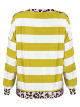 Load image into Gallery viewer, Striped Leopard Long Sleeves Top
