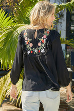 Load image into Gallery viewer, Embroidered Round Neck Ruffled Blouse
