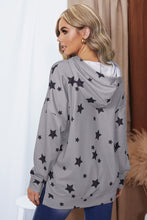 Load image into Gallery viewer, Star Print Drawstring Detail Hoodie
