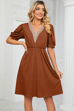 Load image into Gallery viewer, V-Neck Puff Sleeve Dress
