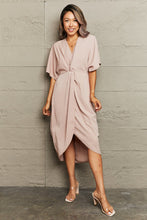 Load image into Gallery viewer, Surplice Neck Tulip Hem Dress
