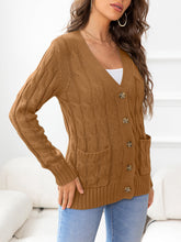 Load image into Gallery viewer, Button Down Cable-Knit Cardigan
