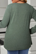 Load image into Gallery viewer, Plus Size Half Snap Long Sleeve T-Shirt
