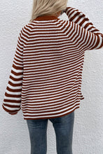 Load image into Gallery viewer, Striped V-Neck Button-Down Cardigan
