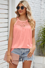 Load image into Gallery viewer, Lace Detail Round Neck Sleeveless Top
