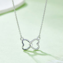 Load image into Gallery viewer, Moissanite 925 Sterling Silver Heart Bow Necklace
