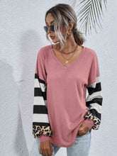 Load image into Gallery viewer, Leopard Striped Waffle-Knit Top
