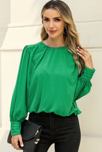 Load image into Gallery viewer, Round Neck Puff Sleeve Blouse
