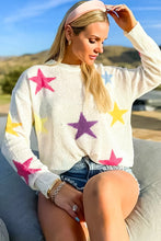 Load image into Gallery viewer, Star Pattern Dropped Shoulder Sweater
